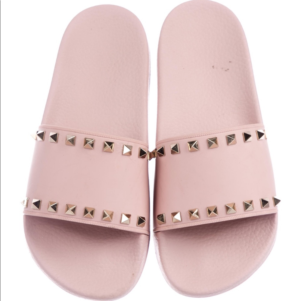Valentino Rockstud Pool Slide Sandals